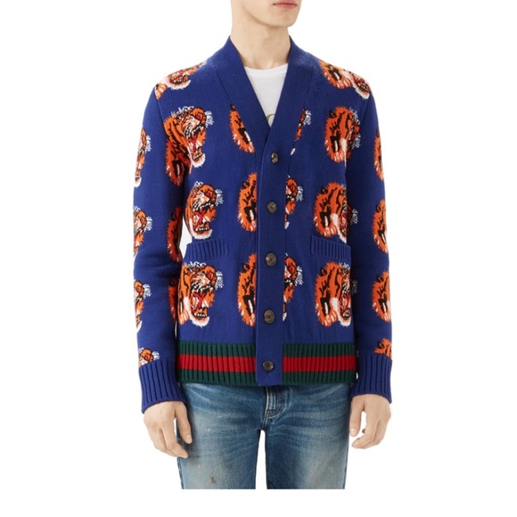 Gucci Other - Gucci Wool Bengal Tiger Cardigan - Blue - XL
